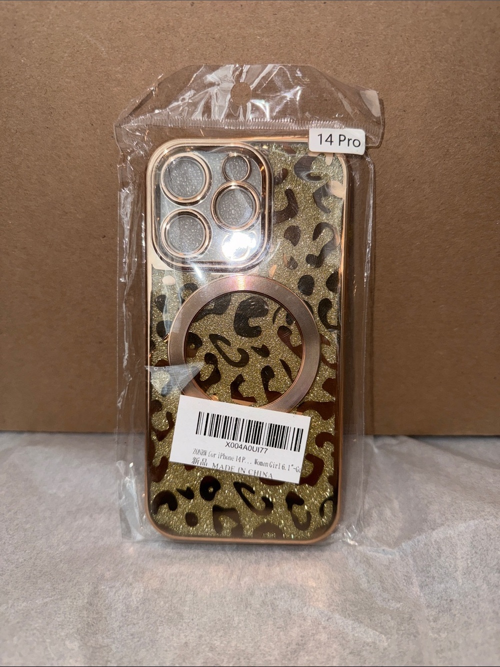 Gold Leopard Phone Case for iPhone 14 Pro